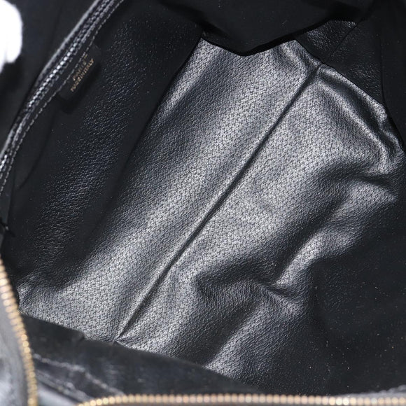 CELINE Shoulder Bag Leather Black Gold Auth 178898A