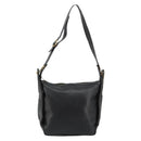 CELINE Shoulder Bag Leather Black Gold Auth 178898A-13