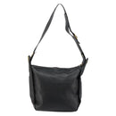 CELINE Shoulder Bag Leather Black Gold Auth 178898A-2