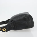 CELINE Shoulder Bag Leather Black Gold Auth 178898A-4
