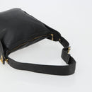 CELINE Shoulder Bag Leather Black Gold Auth 178898A-7