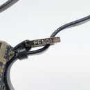 FENDI Zucchino Canvas Mamma Baguette Shoulder Bag Black Brown Auth 178902-10