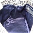 FENDI Zucchino Canvas Mamma Baguette Shoulder Bag Black Brown Auth 178902-18