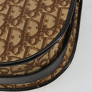 Christian Dior Trotter Canvas Shoulder Bag Beige Gold Auth 178904-16