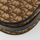 Christian Dior Trotter Canvas Shoulder Bag Beige Gold Auth 178904-17