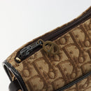 Christian Dior Trotter Canvas Shoulder Bag Beige Gold Auth 178904-9