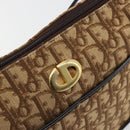Christian Dior Trotter Canvas Shoulder Bag Beige Gold Auth 178904-18