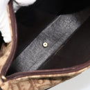Christian Dior Trotter Canvas Shoulder Bag Beige Gold Auth 178904-11