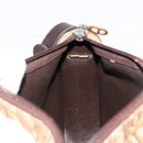 Christian Dior Trotter Canvas Shoulder Bag Beige Gold Auth 178904-19