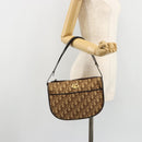 Christian Dior Trotter Canvas Shoulder Bag Beige Gold Auth 178904-21