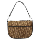 Christian Dior Trotter Canvas Shoulder Bag Beige Gold Auth 178904-2