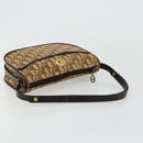 Christian Dior Trotter Canvas Shoulder Bag Beige Gold Auth 178904-7