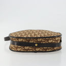 Christian Dior Trotter Canvas Shoulder Bag Beige Gold Auth 178904-5