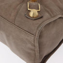 BALENCIAGA The Giant City Hand Bag Leather 2way Beige Gold 173084 Auth 178905SAM-15