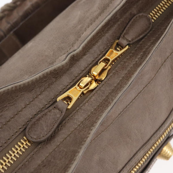 BALENCIAGA The Giant City Hand Bag Leather 2way Beige Gold 173084 Auth 178905SAM