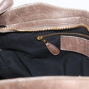 BALENCIAGA The Giant City Hand Bag Leather 2way Beige Gold 173084 Auth 178905SAM-23