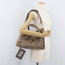 BALENCIAGA The Giant City Hand Bag Leather 2way Beige Gold 173084 Auth 178905SAM-25