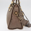 BALENCIAGA The Giant City Hand Bag Leather 2way Beige Gold 173084 Auth 178905SAM-4