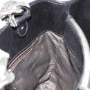 Salvatore Ferragamo Hand Bag Leather Black Silver Auth 178908A-17