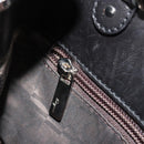 Salvatore Ferragamo Hand Bag Leather Black Silver Auth 178908A-19