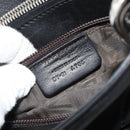 Salvatore Ferragamo Hand Bag Leather Black Silver Auth 178908A-24