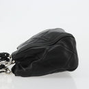 Salvatore Ferragamo Hand Bag Leather Black Silver Auth 178908A-5