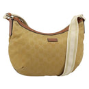 GUCCI GG Canvas Shoulder Bag Nylon Beige Gold 181092 Auth 178909-1