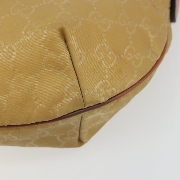 GUCCI GG Canvas Shoulder Bag Nylon Beige Gold 181092 Auth 178909