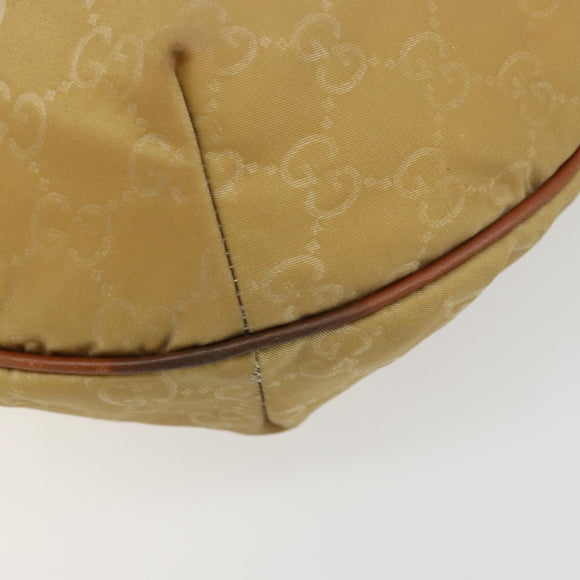 GUCCI GG Canvas Shoulder Bag Nylon Beige Gold 181092 Auth 178909