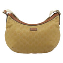 GUCCI GG Canvas Shoulder Bag Nylon Beige Gold 181092 Auth 178909-2