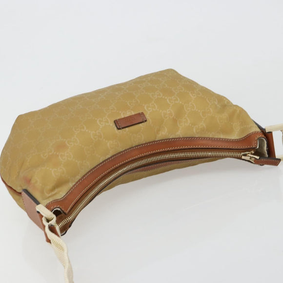 GUCCI GG Canvas Shoulder Bag Nylon Beige Gold 181092 Auth 178909