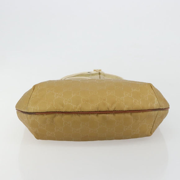 GUCCI GG Canvas Shoulder Bag Nylon Beige Gold 181092 Auth 178909