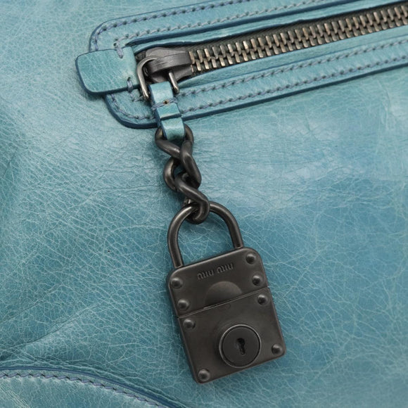 Miu Miu Hand Bag Leather 2way Green Auth 178911SAM