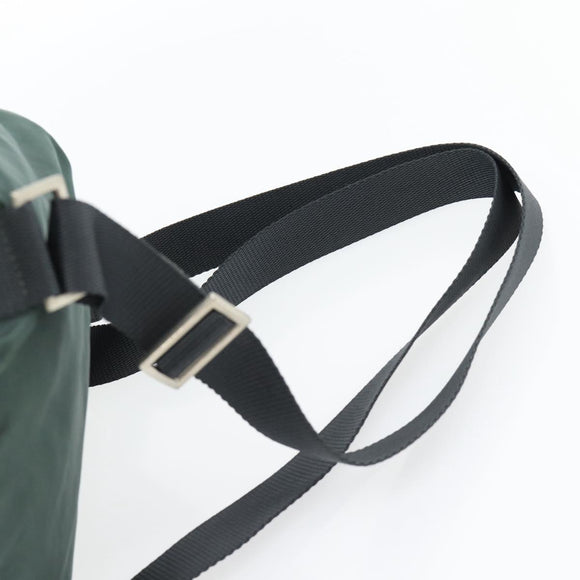 PRADA Rucksack Nylon Grün Silber Auth 178912