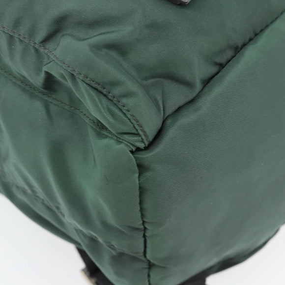 PRADA Rucksack Nylon Grün Silber Auth 178912
