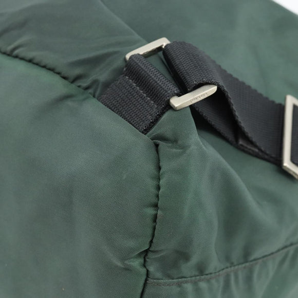 PRADA Rucksack Nylon Grün Silber Auth 178912