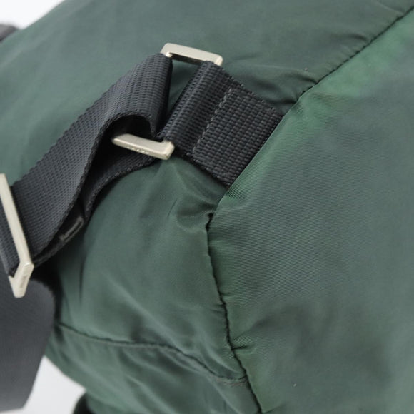 PRADA Rucksack Nylon Grün Silber Auth 178912