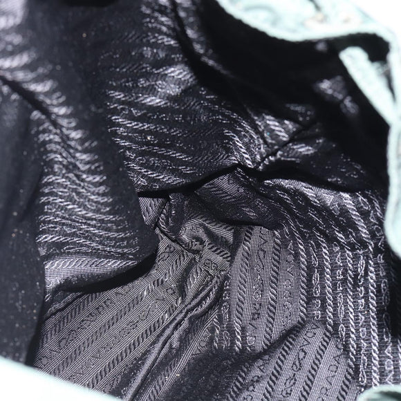 PRADA Rucksack Nylon Grün Silber Auth 178912