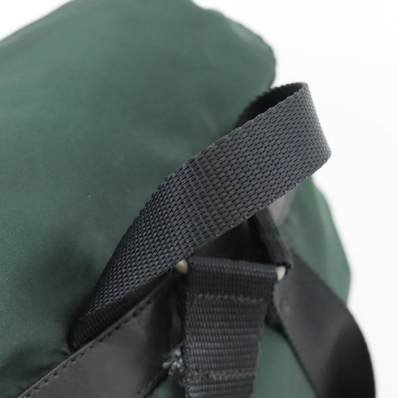 PRADA Rucksack Nylon Grün Silber Auth 178912