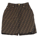 FENDI Zucca Canvas Skirt Black Brown Auth 178913A-1
