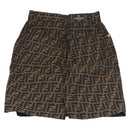 FENDI Zucca Canvas Skirt Black Brown Auth 178913A-2