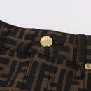 FENDI Zucca Canvas Skirt Black Brown Auth 178913A-3