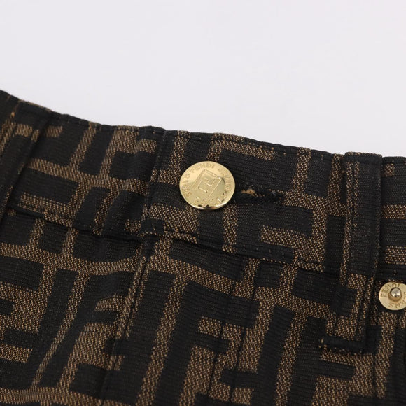 FENDI Zucca Canvas Skirt Black Brown Auth 178913A