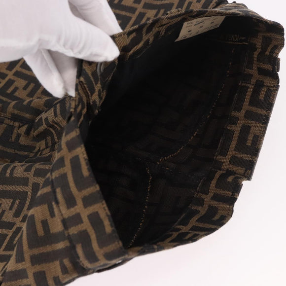 FENDI Zucca Canvas Skirt Black Brown Auth 178913A