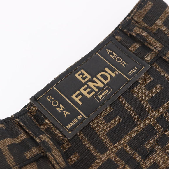 FENDI Zucca Canvas Skirt Black Brown Auth 178913A