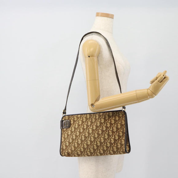 Christian Dior Trotter Canvas Umhängetasche Beige Gold Authentisch 178914