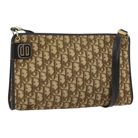Christian Dior Trotter Canvas Umhängetasche Beige Gold Authentisch 178914