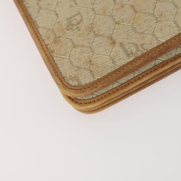 Christian Dior Honeycomb Canvas Shoulder Bag 2 Set Beige Auth 178917