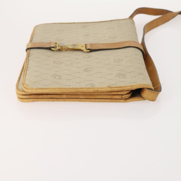 Christian Dior Honeycomb Canvas Shoulder Bag 2 Set Beige Auth 178917