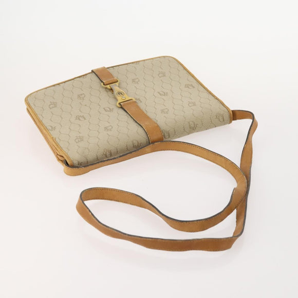 Christian Dior Honeycomb Canvas Shoulder Bag 2 Set Beige Auth 178917